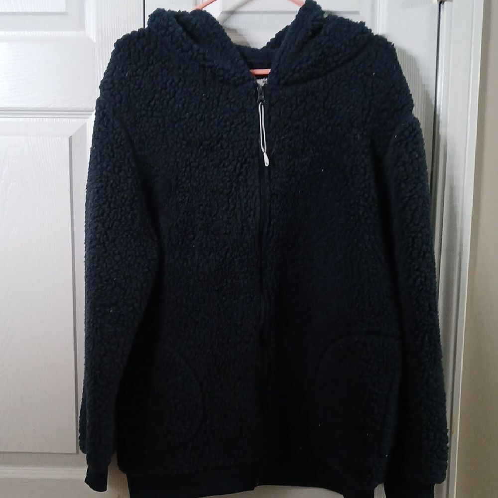 Jackson Hole outerwear navy blue sherpa zip front Hooded jacket Sz 2XL NWOT